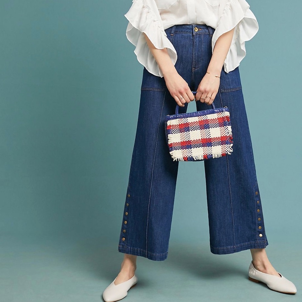 Pilcro High-Rise Cropped Wide-Leg Jeans
